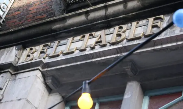 Gold letters spelling 
