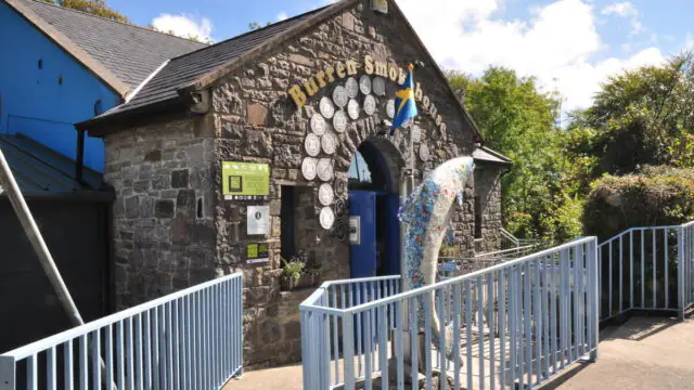 Stone building labeled 
